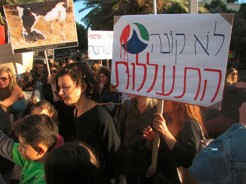 הפגנת נגד תנובה 10-12-12